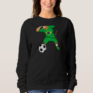 Dabbing Pitbull Brasilien Fußballfans Jersey Brasi Sweatshirt