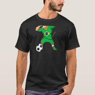 Dabbing Pitbull Brasilien Fußballfans Jersey Brasi T-Shirt