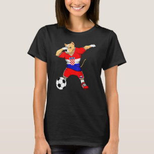 Dabbing Pitbull Croatia Fußballfans Jersey Kroatie T-Shirt