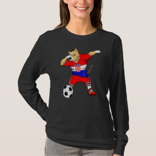 Dabbing Pitbull Croatia Fußballfans Jersey Kroatie T-Shirt