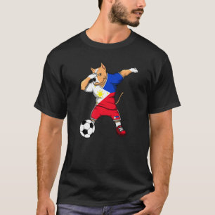 Dabbing Pitbull Hund Philippinen Fußballfans Triko T-Shirt