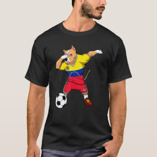 Dabbing Pitbull Hund Venezuela Fußballfans Jersey T-Shirt