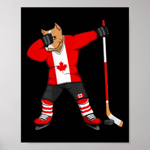 Dabbing Pitbull Kanada Eishockey-Fan Jersey Win Poster