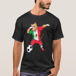 Dabbing Pitbull Mexiko Fußballfans Trikot Mexikani T-Shirt