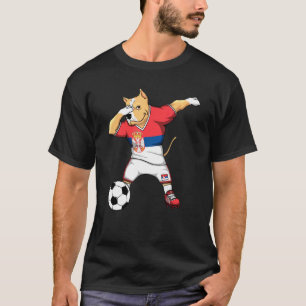 Dabbing Pitbull Serbia Soccer Fans Jersey Serbisch T-Shirt