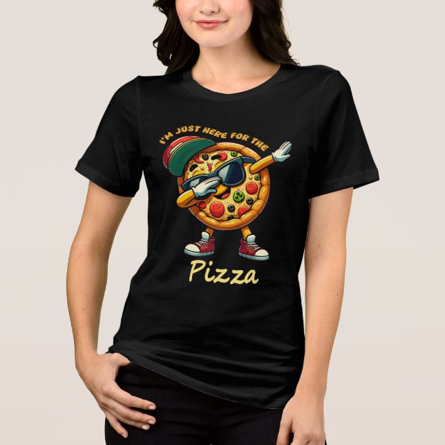 Dabbing Pizza Design Tri-Blend Shirt (Vorderseite)