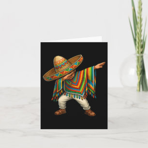 Dabbing Poncho Mexican Boy Dab Cinco De Mayo Sombr Karte