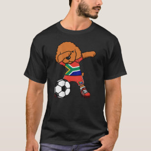 Dabbing Poodle Dog Südafrika Fußball Fans Jersey T-Shirt