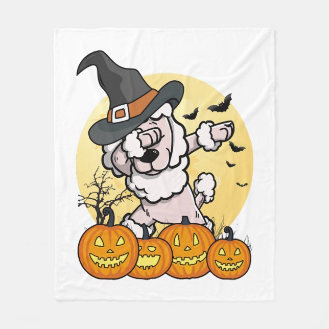 Dabbing Poodle Halloween Fleecedecke (Vorderseite)