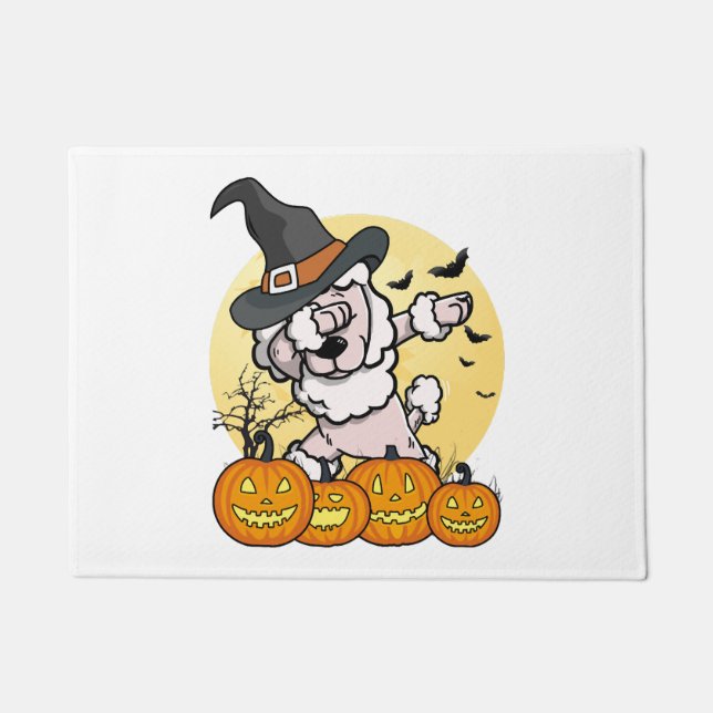 Dabbing Poodle Halloween Fußmatte (Vorderseite)