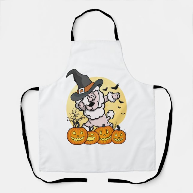 Dabbing Poodle Halloween Schürze (Vorderseite)