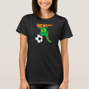 Dabbing Pudel Hund Brasilien Fußballfans Trikot Fu T-Shirt
