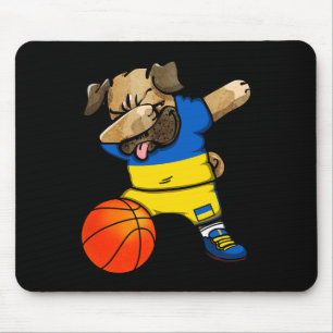 Dabbing Pug Ukraine Sketll Fans Jersey Ukrainisch Mousepad