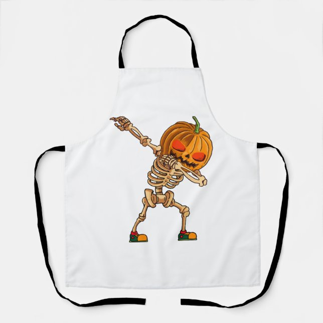 Dabbing Pumpkin - Beängstigendes Skelettkostüm - H Schürze (Vorderseite)