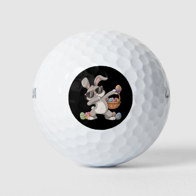 Dabbing Rabbit Bunny Oaster Eggs Korb Golfball (Vorderseite)