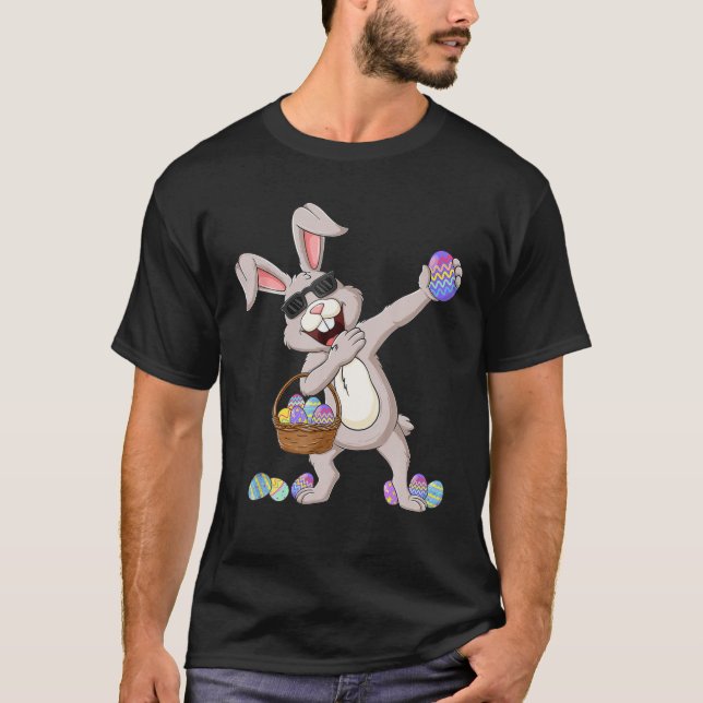 Dabbing Rabbit Easter Day Eggs Dab Boys Girls Kids T-Shirt (Vorderseite)