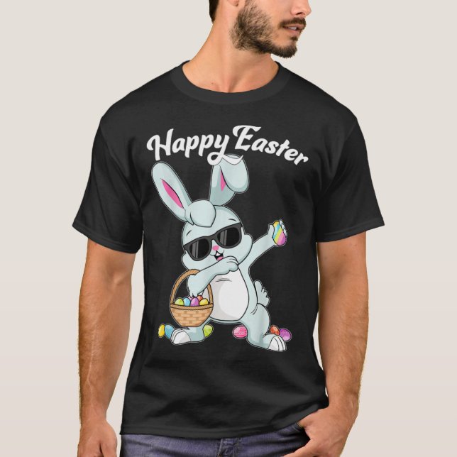 Dabbing Rabbit Happy Easter Day Eggs Dab Boys Girl T-Shirt (Vorderseite)