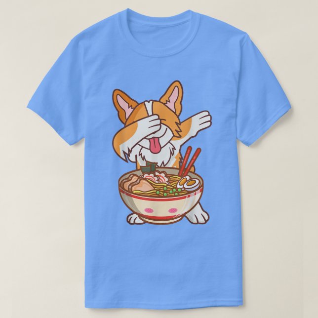 Dabbing Ramen Anime Funny Noodles Kawaii Dog Japa T-Shirt (Design vorne)