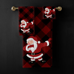 Dabbing Red Plaid Santa Claus   Fun Rustic Buffalo
