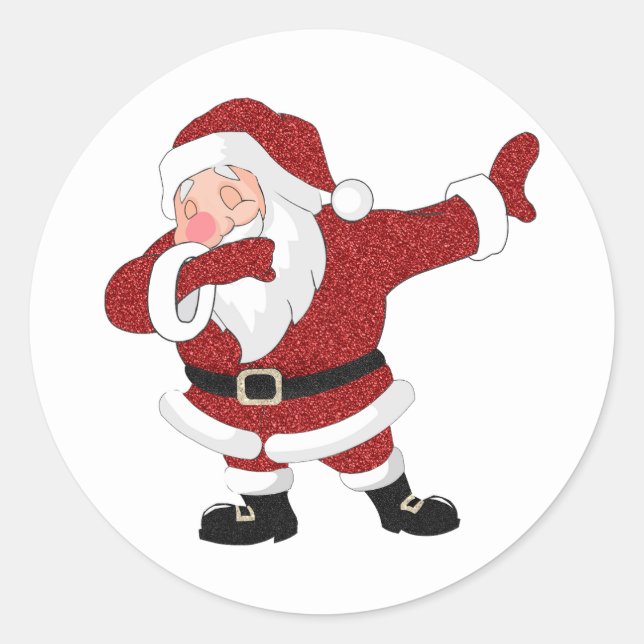 Dabbing Red Santa Claus | Fun Holiday XMAS Spaß Runder Aufkleber (Vorderseite)