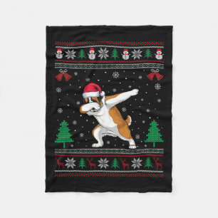 Dabbing Saint Bernard Dog Weihnachtsmannmütze Boys Fleecedecke