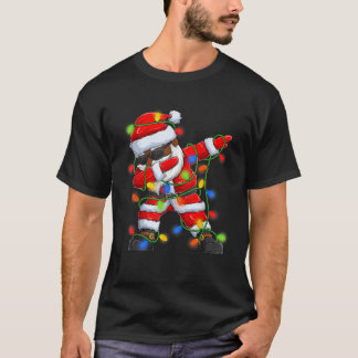 Dabbing Santa Black American Boys Men Chri T-Shirt
