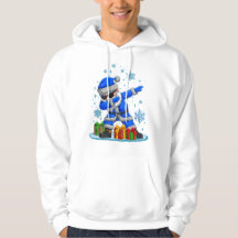 Dabbing Santa- Blau und Silber Schneeflocke Weihna