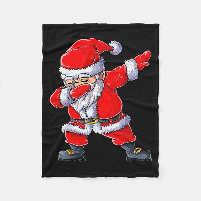Dabbing Santa Claus Christmas Boys Men Funny Xmas  Fleecedecke (Vorderseite)