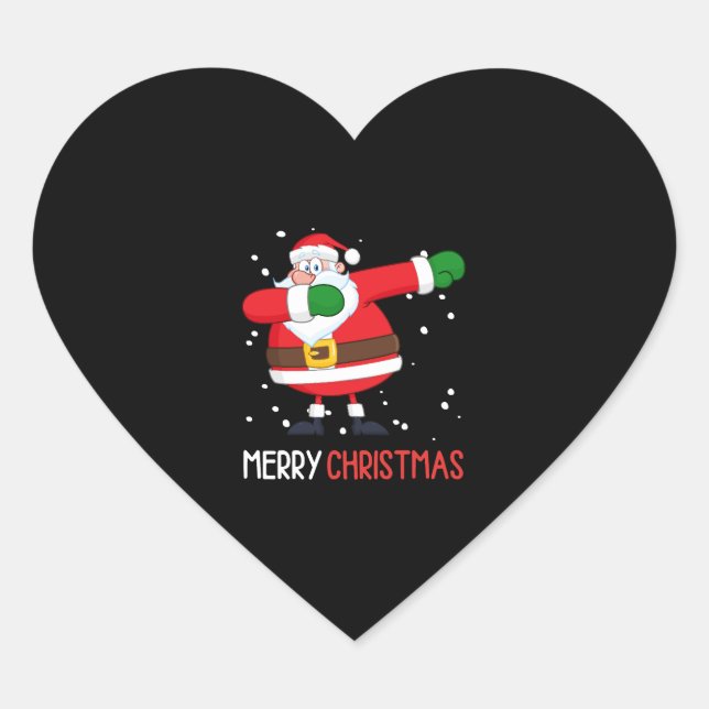 Dabbing Santa Claus Dab Dap Weihnachten Herz-Aufkleber (Vorderseite)