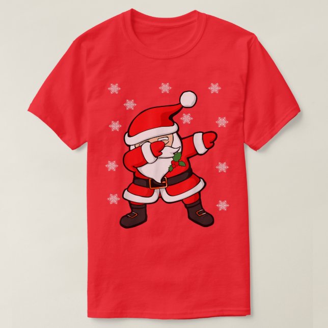 Dabbing Santa Claus Funny Weihnachten T-Shirt (Design vorne)