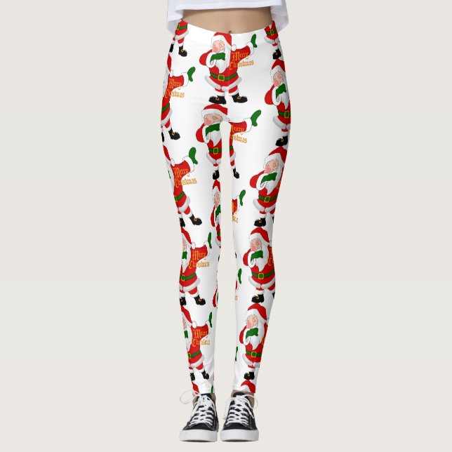 Dabbing-Santa-Claus Leggings (Vorderseite)