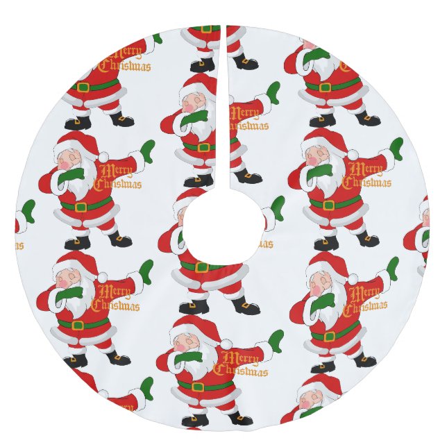 Dabbing-Santa-Claus Polyester Weihnachtsbaumdecke (Vorderseite)