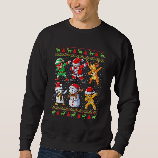 Dabbing Santa Elf Friends  Christmas 1 Sweatshirt (Vorderseite)