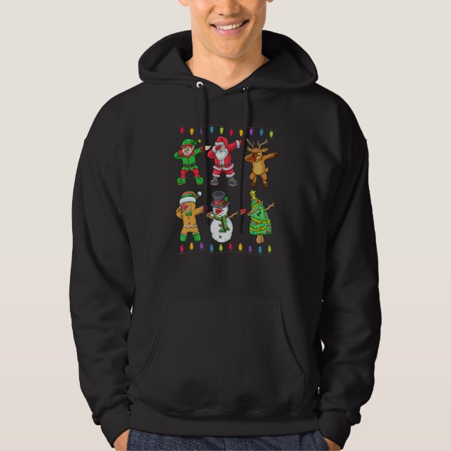 Dabbing Santa Elf Friends Christmas Boys Men  Xmas Hoodie (Vorderseite)