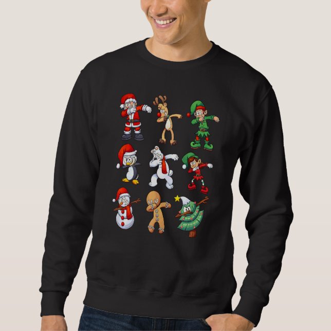 Dabbing Santa Elf Friends Christmas Kids Boys Men  Sweatshirt (Vorderseite)