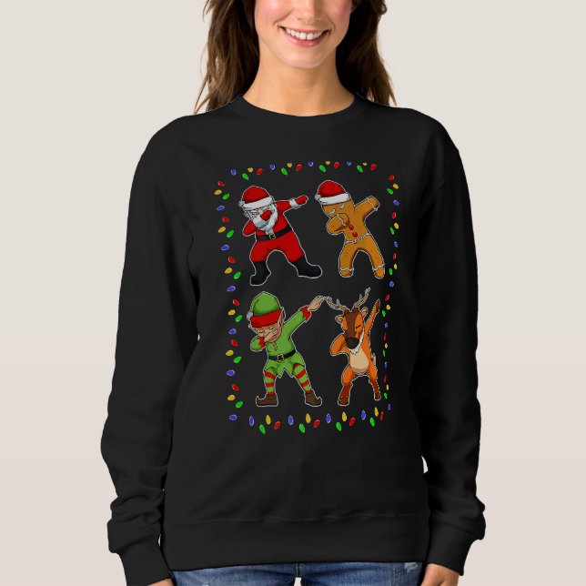 Dabbing Santa Elf Friends Christmas Kids Boys Men  Sweatshirt (Vorderseite)