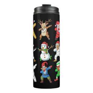 Dabbing Santa Elf Friends Weihnachten Thermosbecher