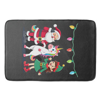 Dabbing Santa Elf Unicorn Christmas Kids Boys Men  Badematte