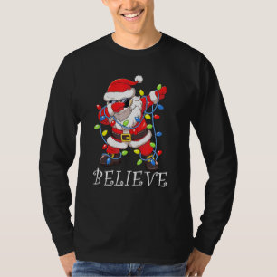 Dabbing Santa Facemask Sonnenbrille Garland glaube T-Shirt