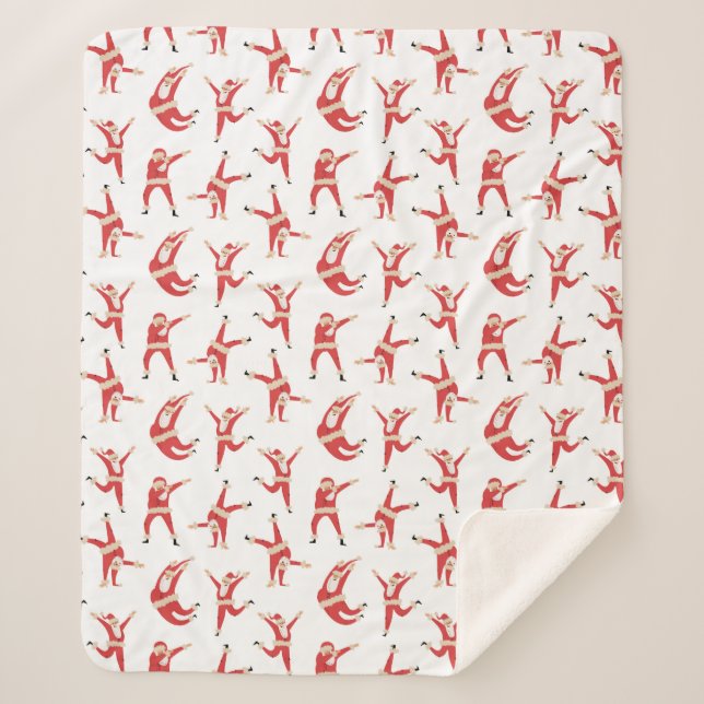 Dabbing Santa Fun Weihnachtsmuster Sherpadecke (Vorderseite)