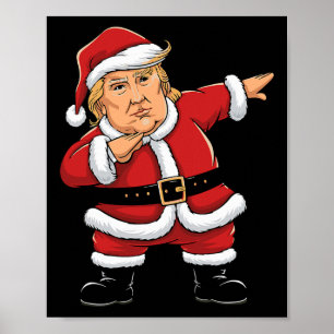 Dabbing Santa Trump Weihnachtslichter Mädchen Jung Poster