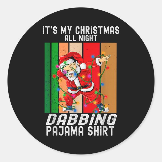 Dabbing Santaclaus All Christmas Night Dab Dance  Runder Aufkleber (Vorderseite)