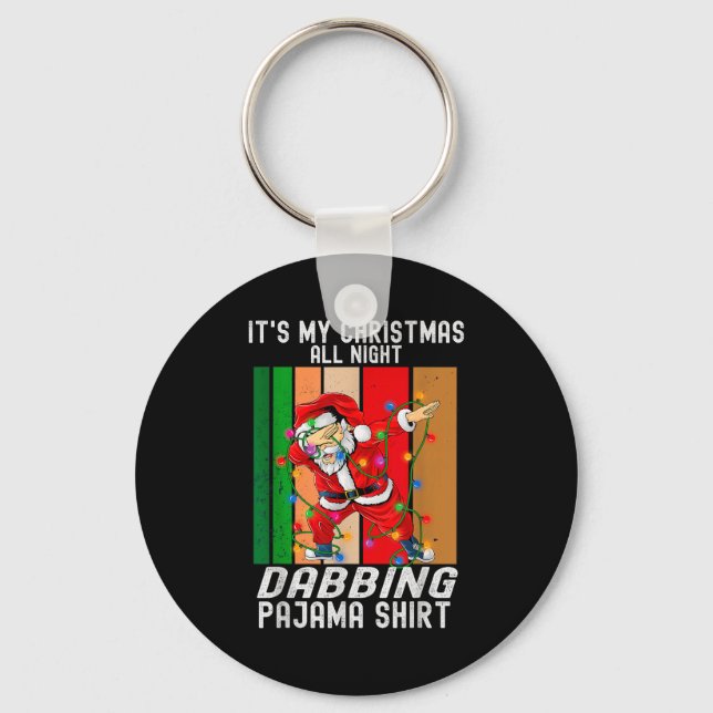 Dabbing Santaclaus All Christmas Night Dab Dance  Schlüsselanhänger (Vorderseite)
