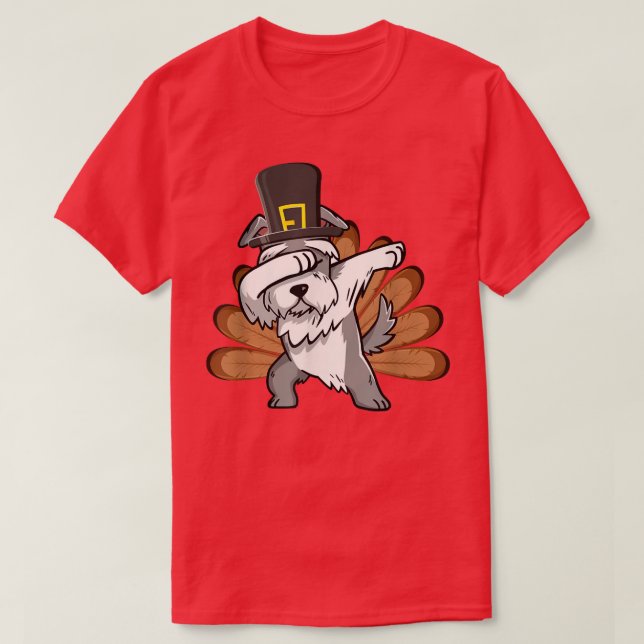 Dabbing Schnauzer Dog Owner Lover Türkei Funny Tha T-Shirt (Design vorne)