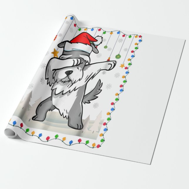 Dabbing Schnauzer Weihnachtsfest Geschenkpapier (Ungerollt)