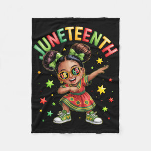 Dabbing Schwarze Mädchen Melanin Juneteenth Afrika Fleecedecke