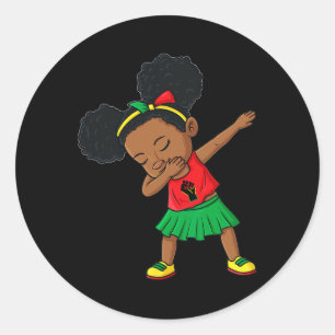 Dabbing Schwarze Prinzessin Juneteenth 1865 Braune Runder Aufkleber