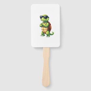 Dabbing Sea Turtle Animal Lover Rettete die Schild Fächer