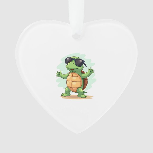 Dabbing Sea Turtle Animal Lover Rettete die Schild Ornament (Vorderseite)