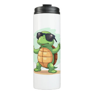Dabbing Sea Turtle Animal Lover Rettete die Schild Thermosbecher